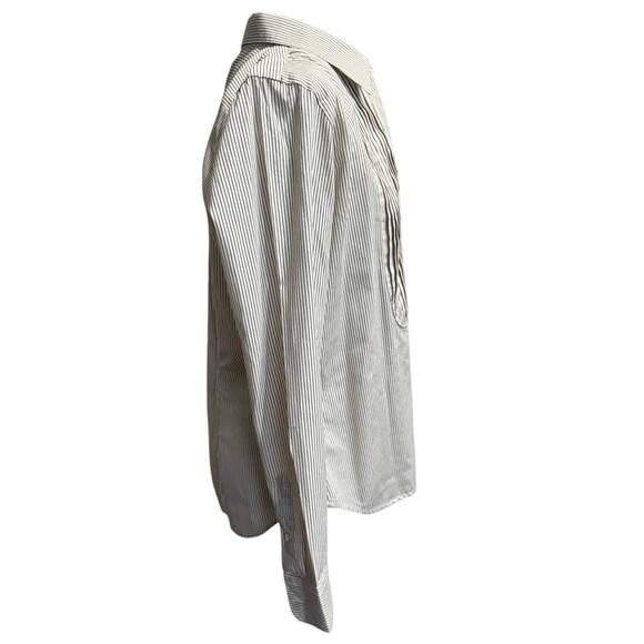 Ralph Lauren Striped Tuxedo Shirt Women’s L White and Black Cotton Button Front - Picture 4 of 8